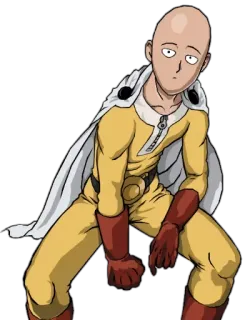 😴 Saitama One-Punch Man Аниме, Герой, Манга, Лысый, Сайтама, Ванпанчмен, Смешной telegram sticker