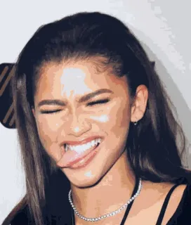 😜 Zendaya zendaya, attrice, celebrità, lingua, espressione telegram sticker