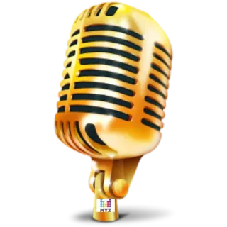 🎤 microfone, música, áudio, ouro, retrô telegram sticker