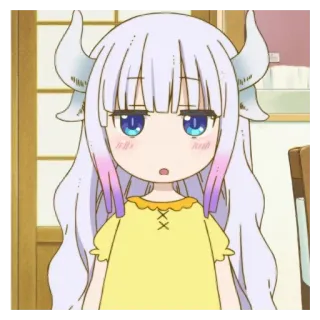 🔪 Kanna Kamui Miss Kobayashi's Dragon Maid anime, dragon, mignon, Kanna, Kamui telegram sticker