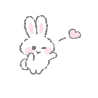 🌟 Hase, Häschen, Herz, süß, Tier, kawaii, Cartoon telegram sticker