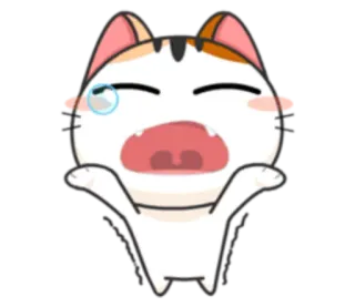 😪 고양이, 울음, 슬픈, 만화, 이모티콘 telegram sticker
