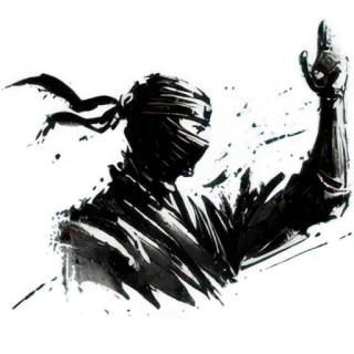 🖕 Ninja, Artes marciales, Guerrero, Arma, Sigilo, Luchador whatsapp sticker