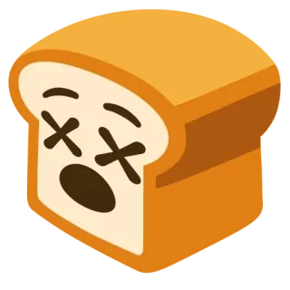 🍞 roti, mati, emoji, roti panggang, makanan telegram sticker