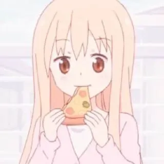 🍡 Anime, Dziewczyna, Jedzenie, Pizza, Słodkie, Kawaii telegram sticker
