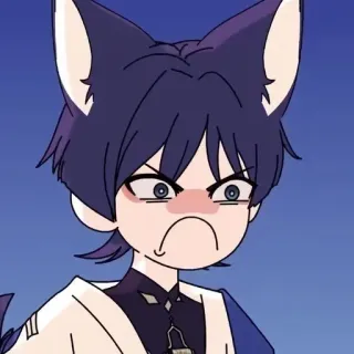 🌟 Anime, Dibujos animados, Enojado, Lobo, Ilustración telegram sticker