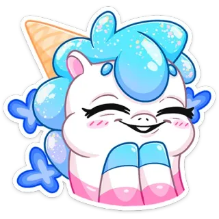 ☺️ 유니콘, 귀여운, 만화, 스티커, 마법, 판타지 telegram sticker