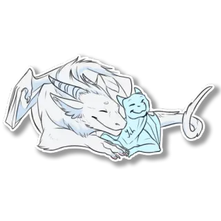 💙 dragão, gato, amizade, desenho animado, fofo, fantasia telegram sticker