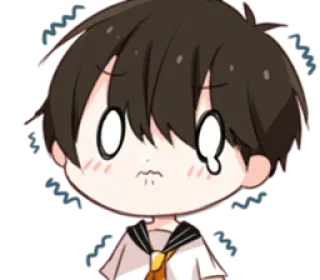😖 anime, manga, sad, crying, embarrassed, school uniform whatsapp sticker