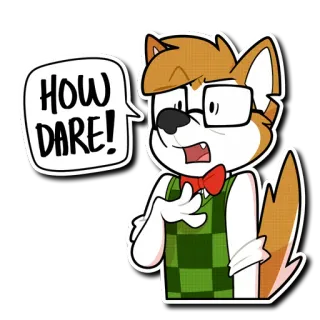 😮 HOW DARE! zorro, animal, dibujos animados, bocadillo, cómo te atreves, ofendido, personaje telegram sticker
