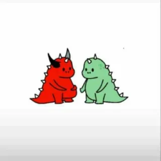 🤍 dinosaur, cute, cartoon, red dinosaur, green dinosaur, sticker telegram sticker