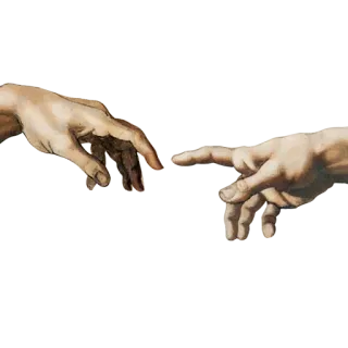 👐 The Creation of Adam Michelangelo, Renaisans, seni, lukisan, tangan, Tuhan, Adam whatsapp sticker
