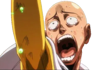 😠 Saitama One-Punch Man Аниме, Сайтама, Ванпанчмен, Страх, Шок telegram sticker