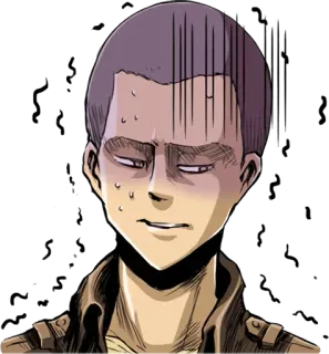 😨 Anime, Mangá, Personagem, Suando, Preocupado, Expressão facial telegram sticker
