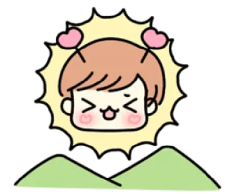 🌞 Kartun, Lucu, Kawaii, Hati, Gadis telegram sticker