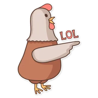 😂 LOL ayam, lol, lucu, binatang, lelucon, meme telegram sticker