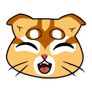 😄 gato, animal, lindo, pegatina, dibujo animado, feliz whatsapp sticker
