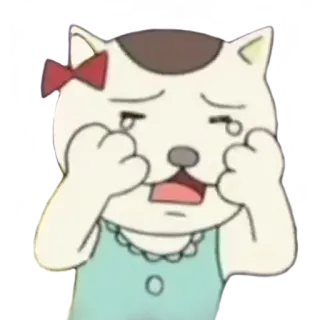 😭 pleurer, dessin animé, triste, émotions, autocollant, nœud, personnage telegram sticker