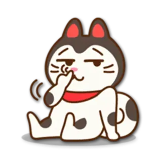 👃 kot, zwierzę, naklejka, kreskówka, obraźliwy gest telegram sticker