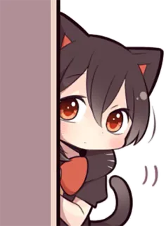 👀 Anime, Garota gato, Fofo, Mangá, Kawaii, Espiando whatsapp sticker