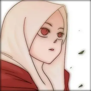 🤸‍♀ vrouw, hijab, moslim, islam, hoofddoek, portret, anime stijl telegram sticker