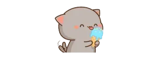 🫖 kucing, es krim, imut, kartun, hewan telegram sticker