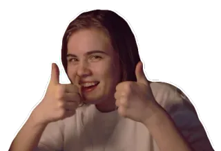 👍 polegar para cima, positivo, acordo, aprovação, feliz, alegre, gesto telegram sticker