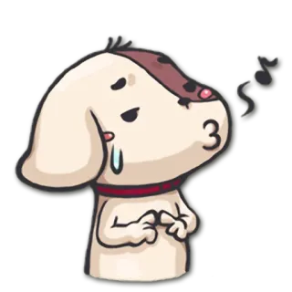 😅 pies, szczeniak, kreskówka, emotikon, smutny, słodki telegram sticker