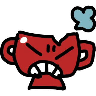 😡 arrabbiato, tazza, rotto, rosso, cartone animato, rabbia telegram sticker