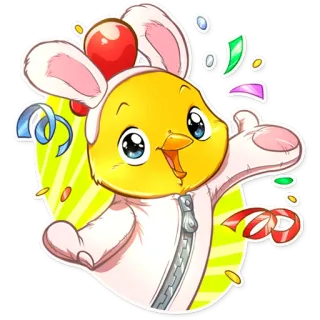🐰 การ์ตูน, สัตว์, สติกเกอร์, น่ารัก, ลูกเจี๊ยบ, กระต่าย telegram sticker