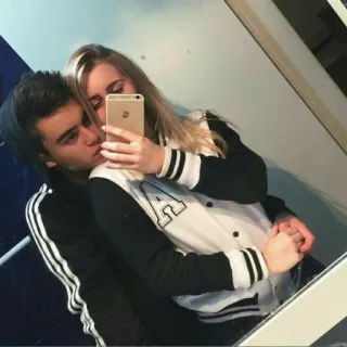 ❤ couple, jeune couple, relation, selfie, amour, ensemble telegram sticker