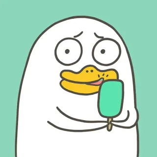 🤤 утка, мороженое, мультфильм, милый, эскимо, лето, десерт whatsapp sticker