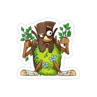 🙄 나무, 잎, 만화, 자연, 식물 telegram sticker