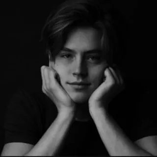 ⚓️ Cole Sprouse Cole Sprouse, acteur, portrait, noir et blanc, célébrité, beau telegram sticker