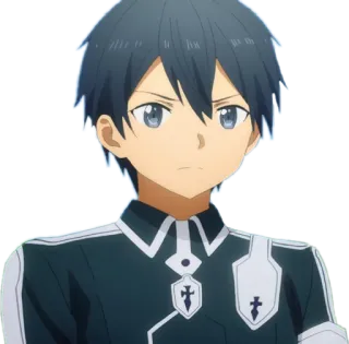 😕 Kirito Sword Art Online anime, manga, sword art online, kirito, character telegram sticker