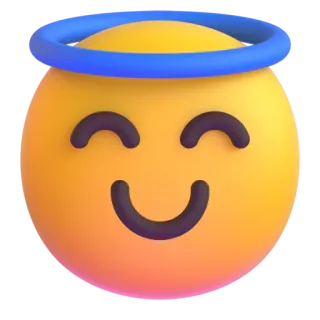 😇 อีโมจิ, ยิ้ม, นางฟ้า, รัศมี, น่ารัก telegram sticker