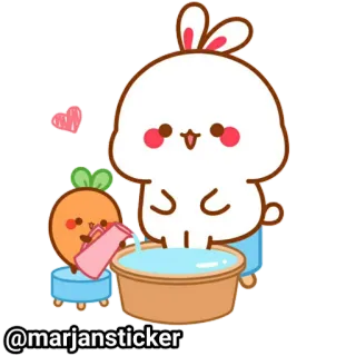 ❤️ @marjansticker кролик, морковь, милый, каваи, наклейка telegram sticker