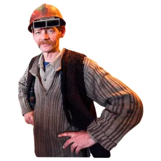 😎 górnik, kask, robotnik, przemysł, bezpieczeństwo, zawód telegram sticker