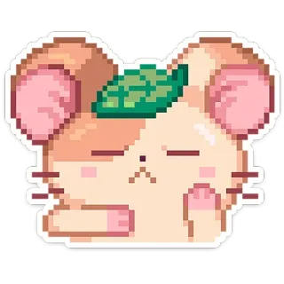 😑 픽셀 아트, 햄스터, 귀여운, 카와이, 동물, 스티커 telegram sticker