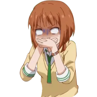 🤢 anime, girl, shocked, scared, anime girl, surprised telegram sticker