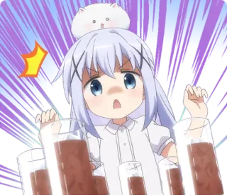 😳 anime, fofa, menina, chocada, óculos, kawaii whatsapp sticker
