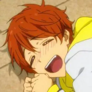 🤪 anime, menino, desenho animado, retrato, alegre, amarelo, ruivo telegram sticker