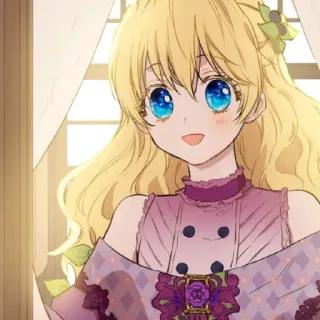 💫 Anime, Chica, Pelo Rubio, Linda, Sonriendo, Retrato telegram sticker