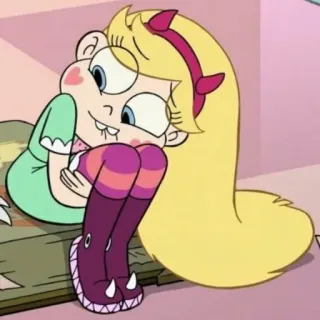 💫 Star Butterfly Star vs. the Forces of Evil Dibujo animado, Personaje, Estrella, Mariposa, Sentado whatsapp sticker
