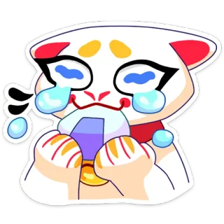 😭 cat, crying, sad, anime, manga, kawaii whatsapp sticker