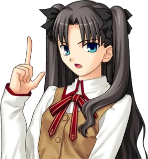☝ Rin Tohsaka Fate/stay night Anime, Manga, Personaje, Chica, Medias, Chica anime whatsapp sticker