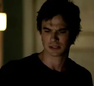 💎 Damon Salvatore The Vampire Diaries man, person, upset, vampire, tv show, scowling telegram sticker