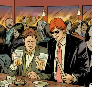🤝 Daredevil daredevil, matt murdock, marvel, comics, drinks, beer, friends, bar telegram sticker