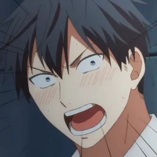 😟 anime, angry, male, shocked, worried, facial expression telegram sticker