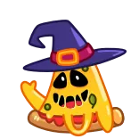 👋 pizza, penyihir, halloween, kartun, imut, makanan, lucu, monster telegram sticker